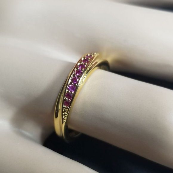 Elsie Wedding Band AAA Stellux CZ & Yellow Gold.   Size 6 only - Picture 13 of 13